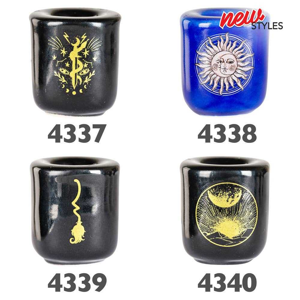 Mini Candle Holders with Design Sacred Crystals