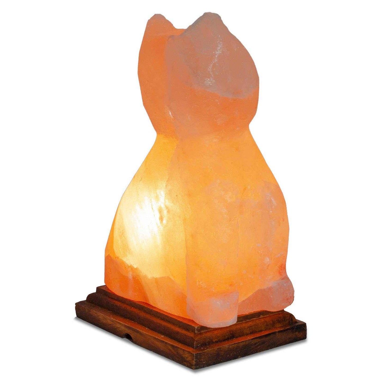 Cat Shaped Salt Lamp - 10" avg. - Cord, Bulb, Dimmer Sacred Crystals