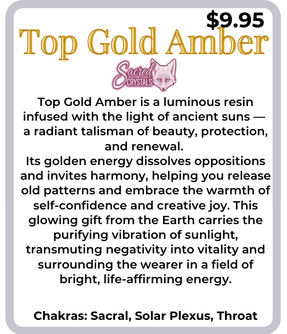 Rough Top Gold Amber – Raw Stone from Indonesia Sacred Crystals