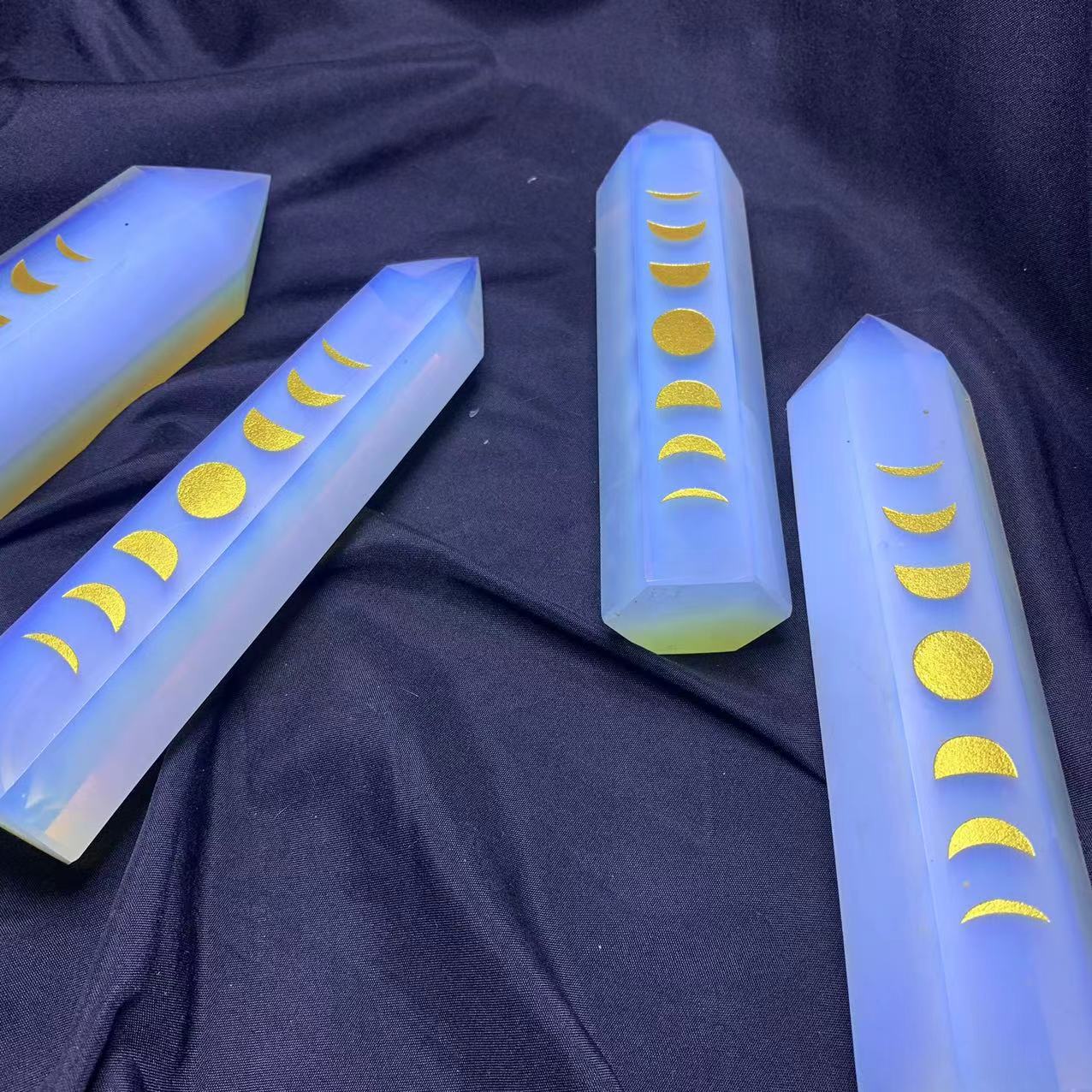 Natural Opal Crystal Tower Midnightt Light