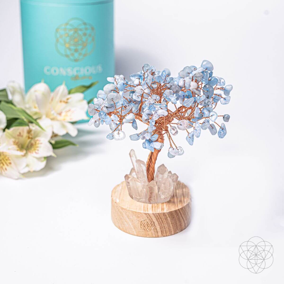 Guardian Angel Lamp of Protection - Aquamarine Tree Conscious Items