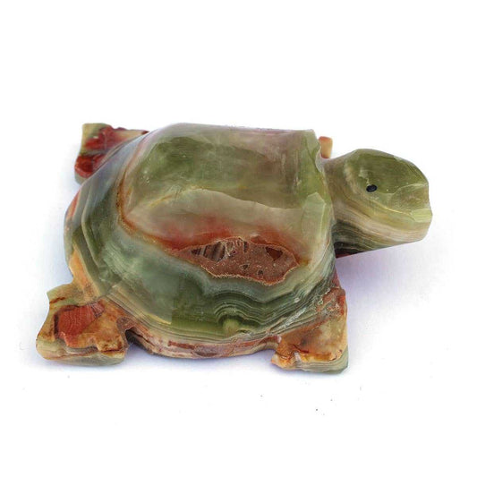3" Hand-Carved Onyx Turtle Figurine Sacred Crystals
