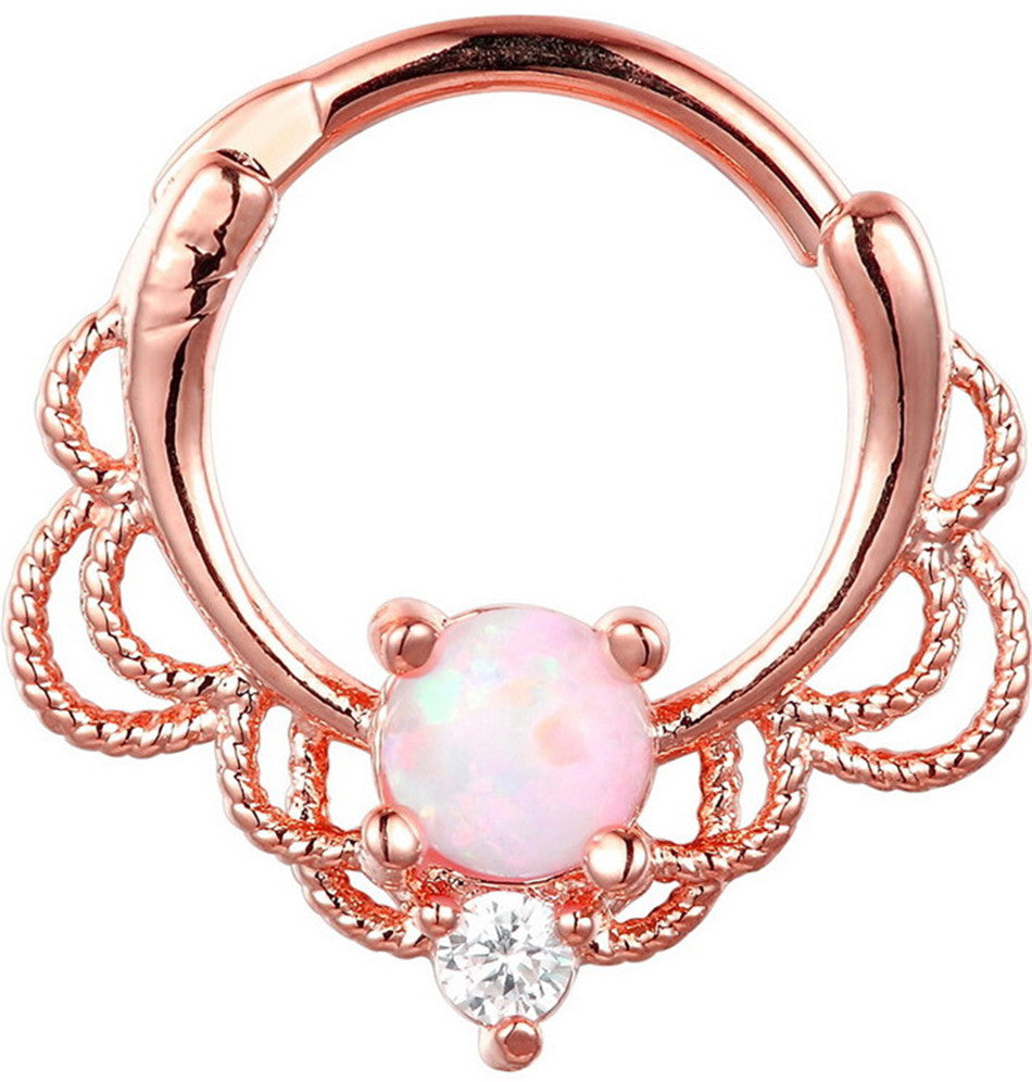 Stainless Steel Opal Nose Ring Midnightt Light