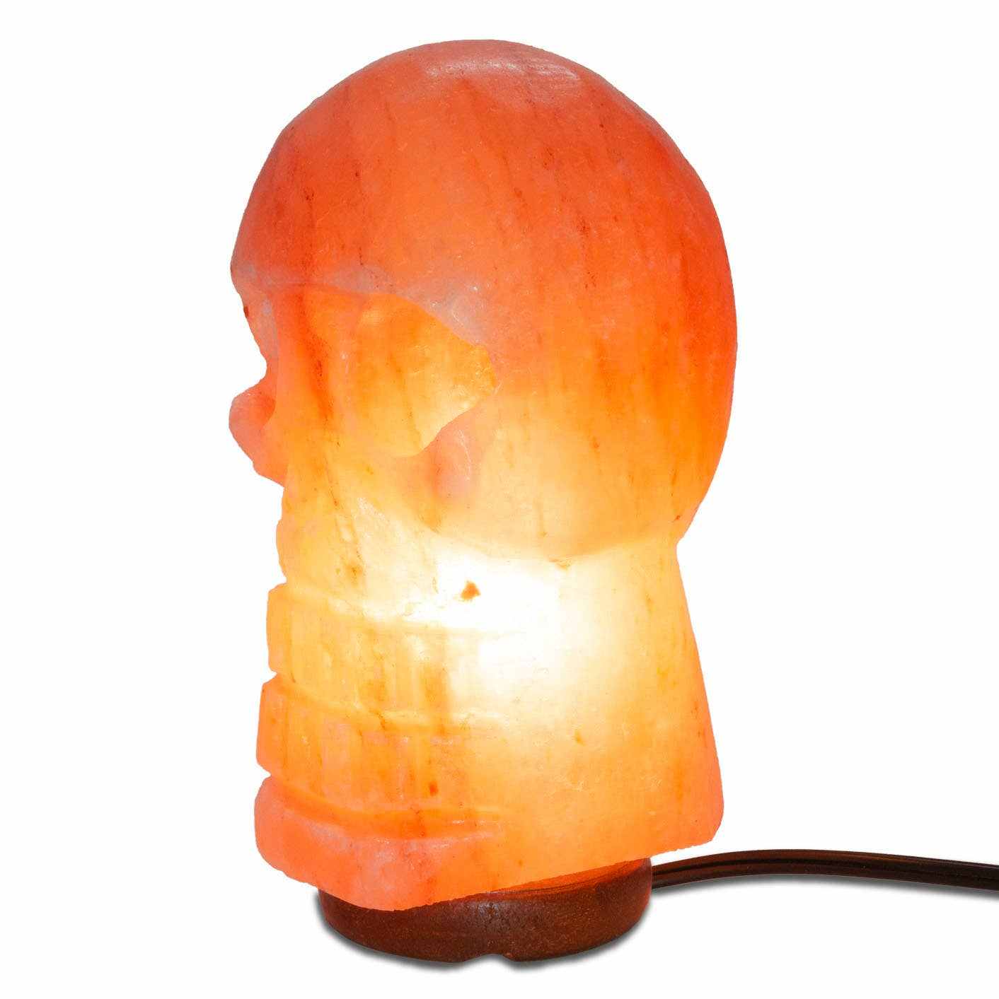 Skull Shaped Salt Lamp  - 9.5" avg. - Cord, Bulb, Dimmer Sacred Crystals