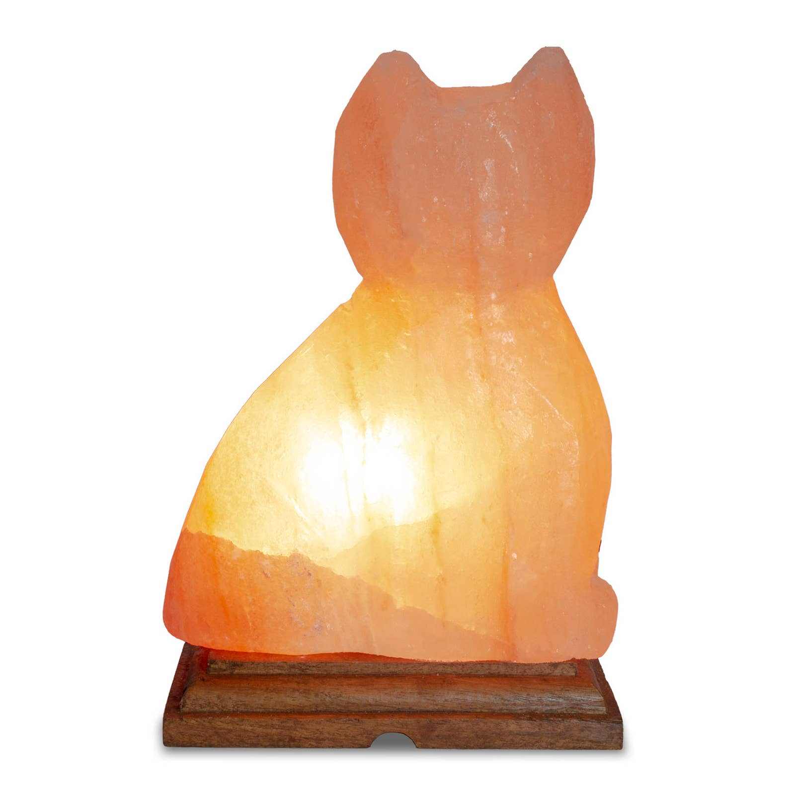 Cat Shaped Salt Lamp  - 10" avg. - Cord, Bulb, Dimmer Sacred Crystals