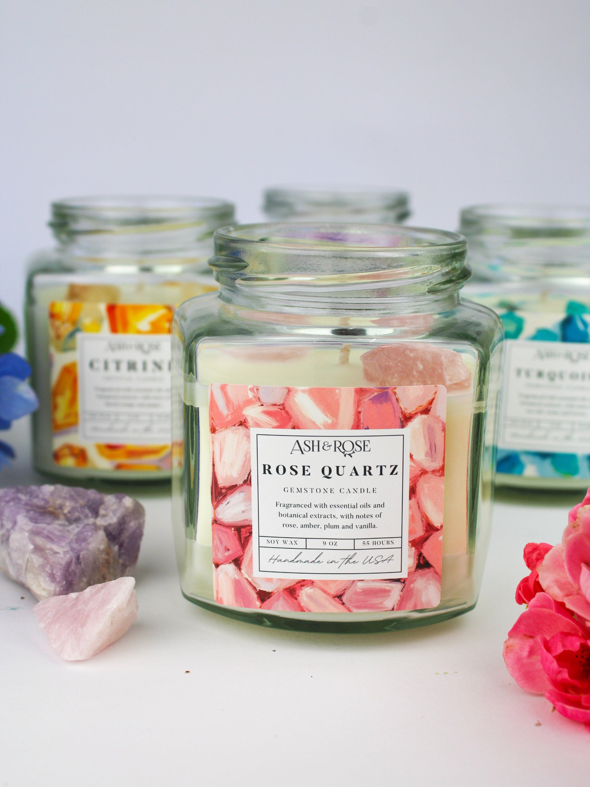 Crystal Candle Ash & Rose