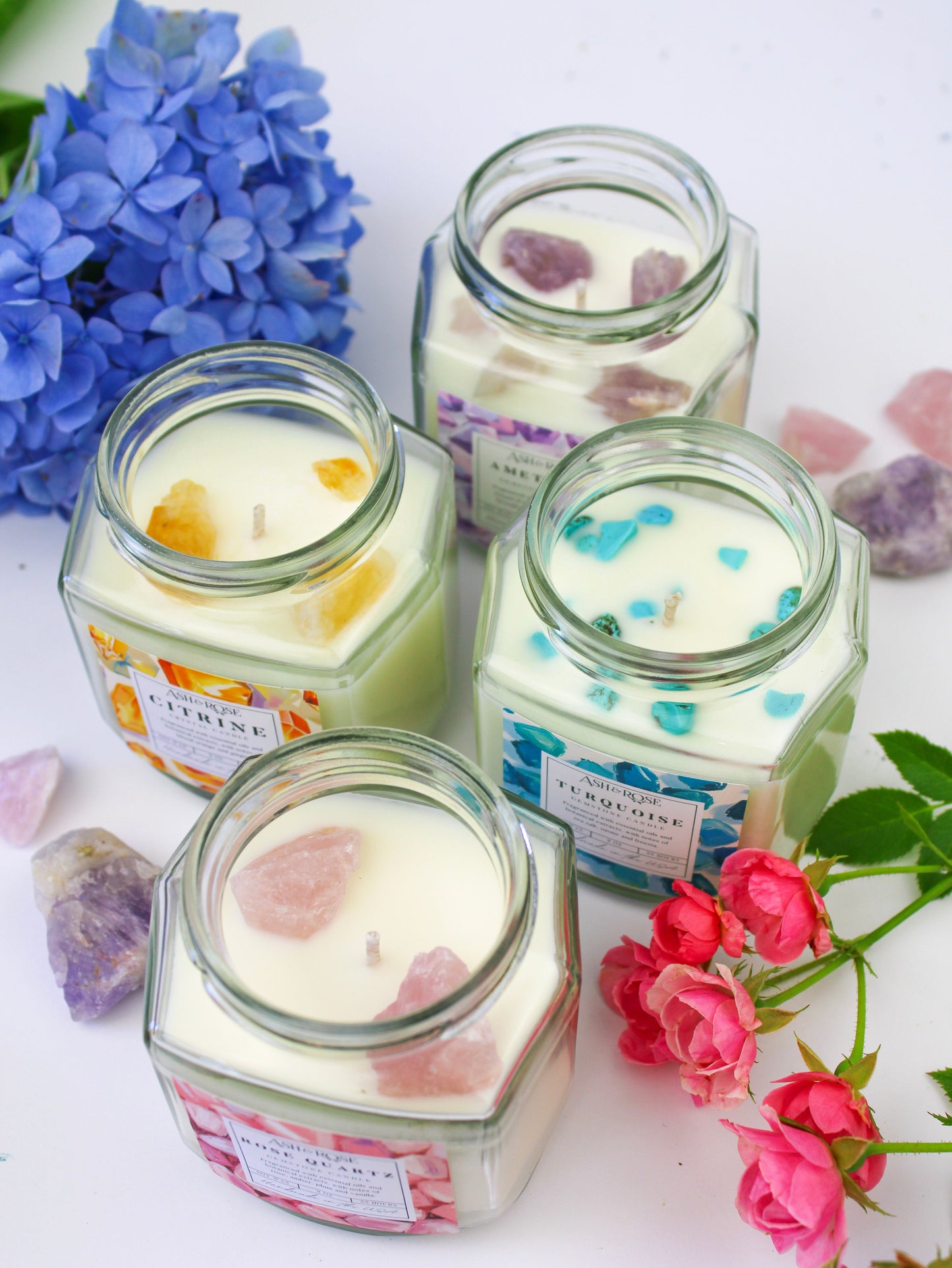 Crystal Candle Ash & Rose