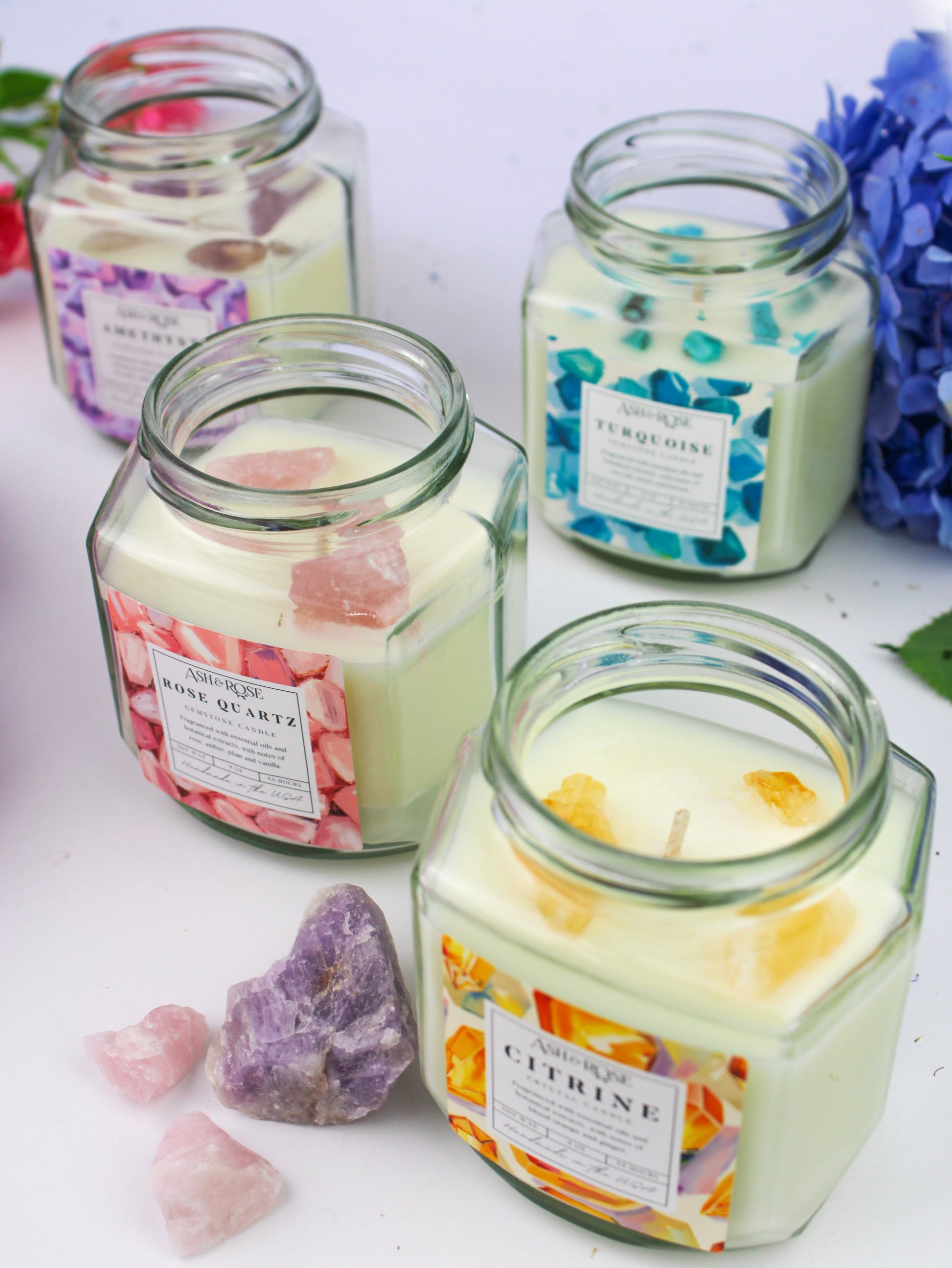 Crystal Candle Ash & Rose