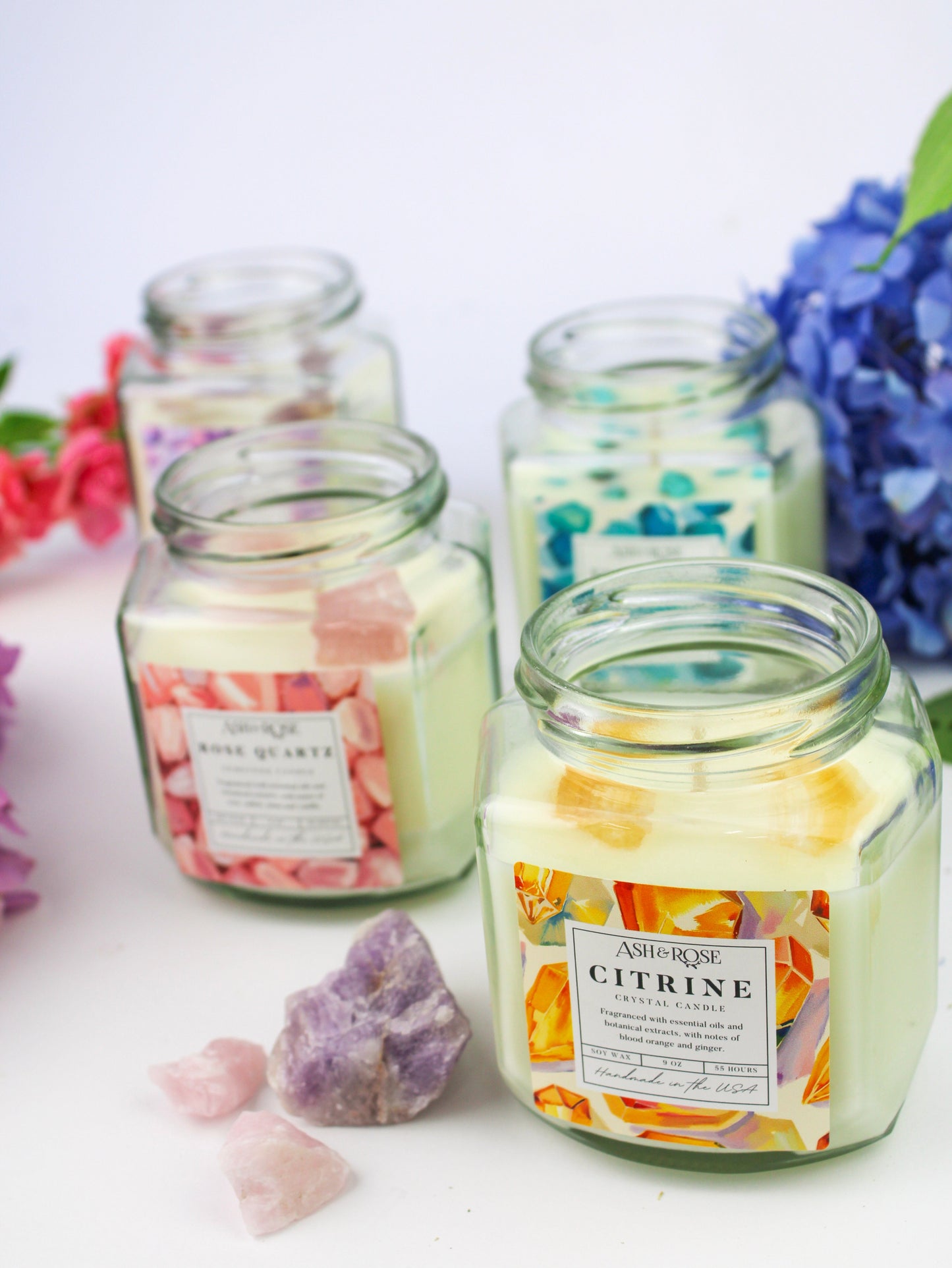 Crystal Candle Ash & Rose