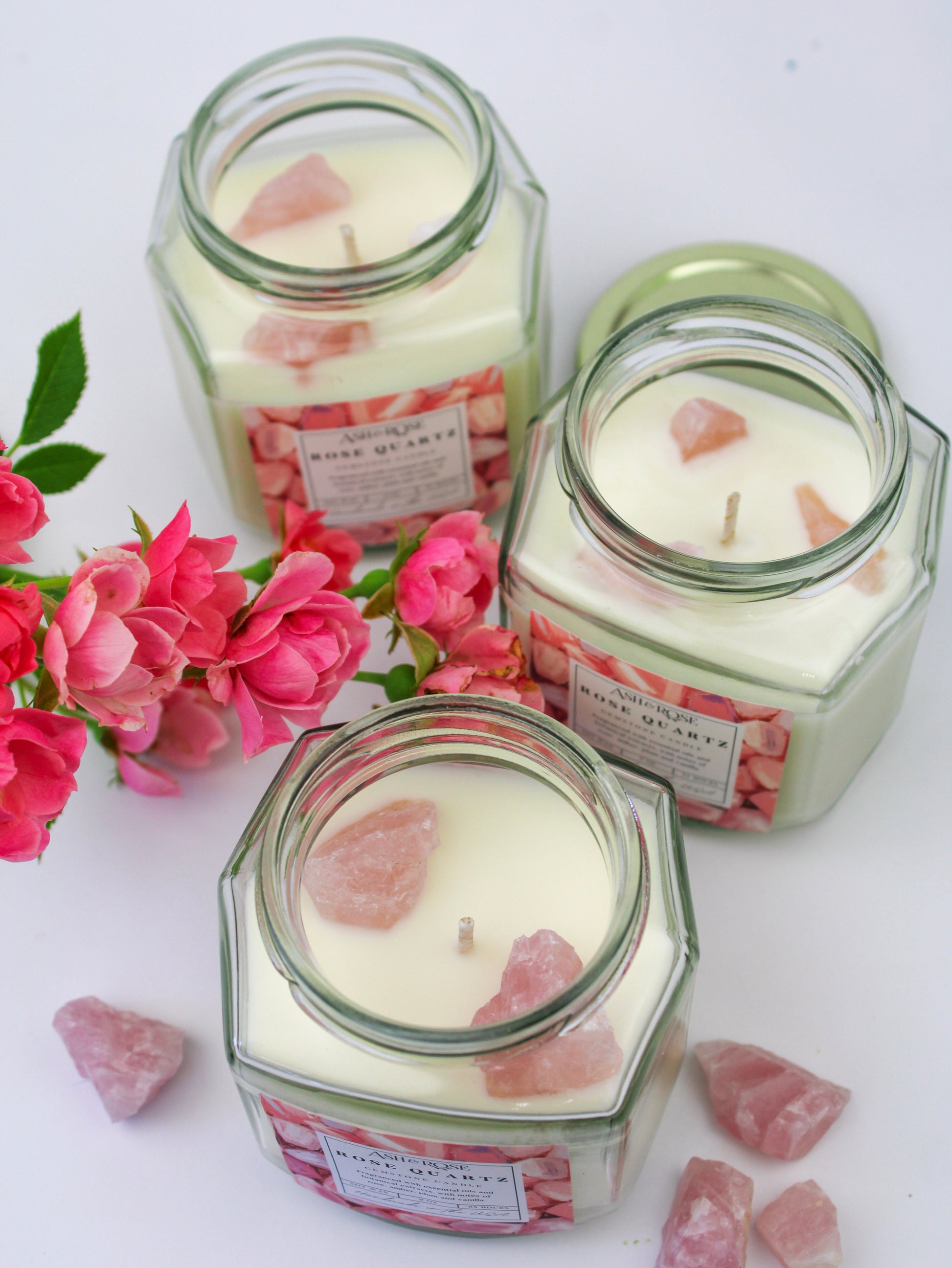 Crystal Candle Ash & Rose