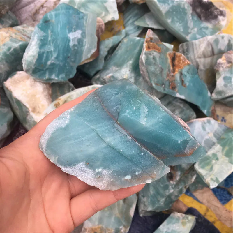 Raw & Polished Blue Larimar Midnightt Light