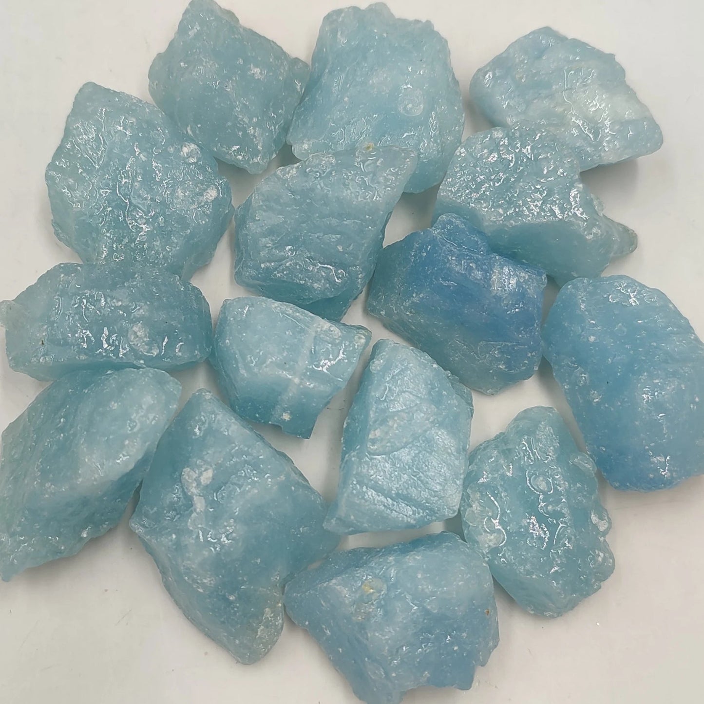 Natural Raw Aquamarine Crystals Midnightt Light