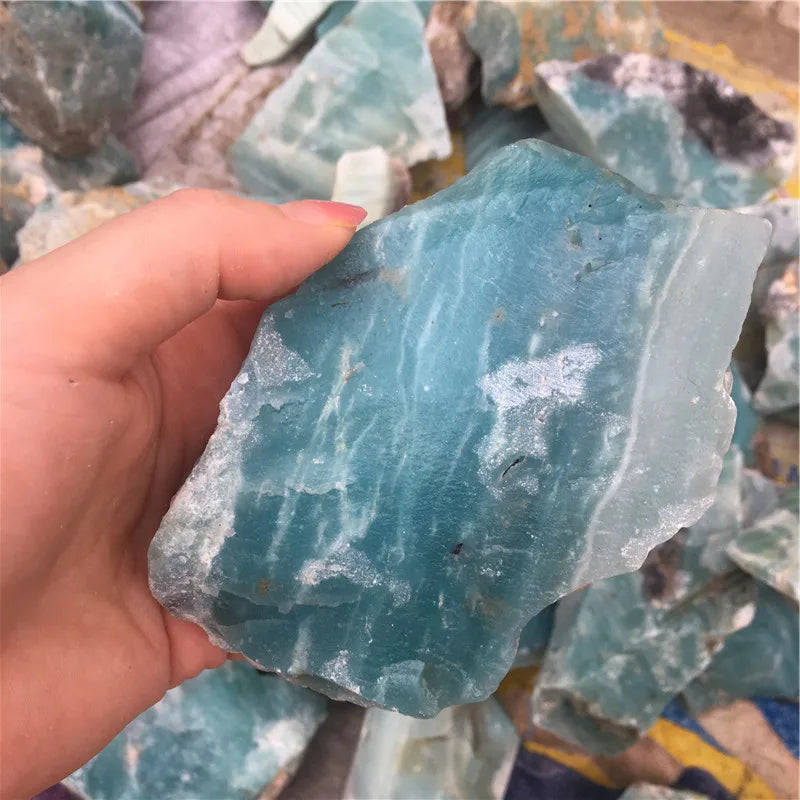 Raw & Polished Blue Larimar Midnightt Light