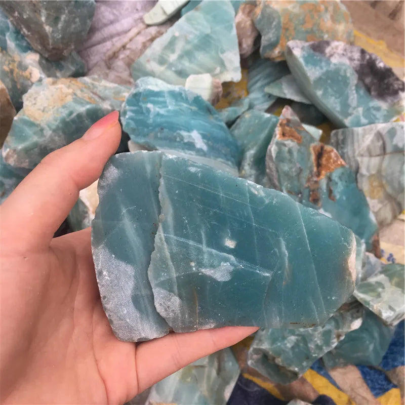 Raw & Polished Blue Larimar Midnightt Light