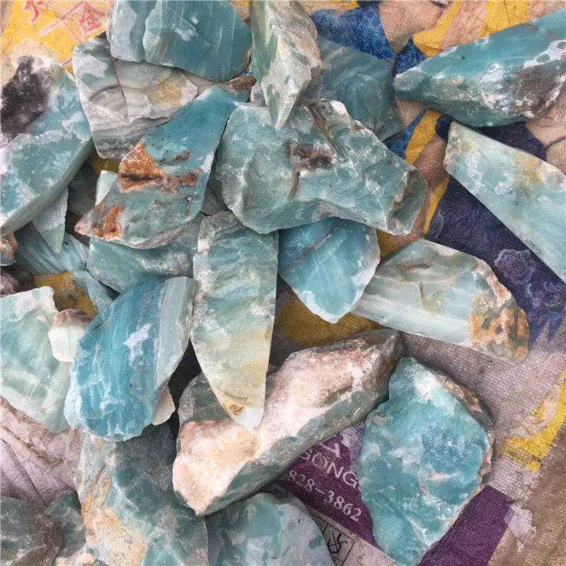 Raw & Polished Blue Larimar Midnightt Light