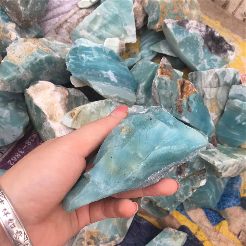 Raw & Polished Blue Larimar Midnightt Light