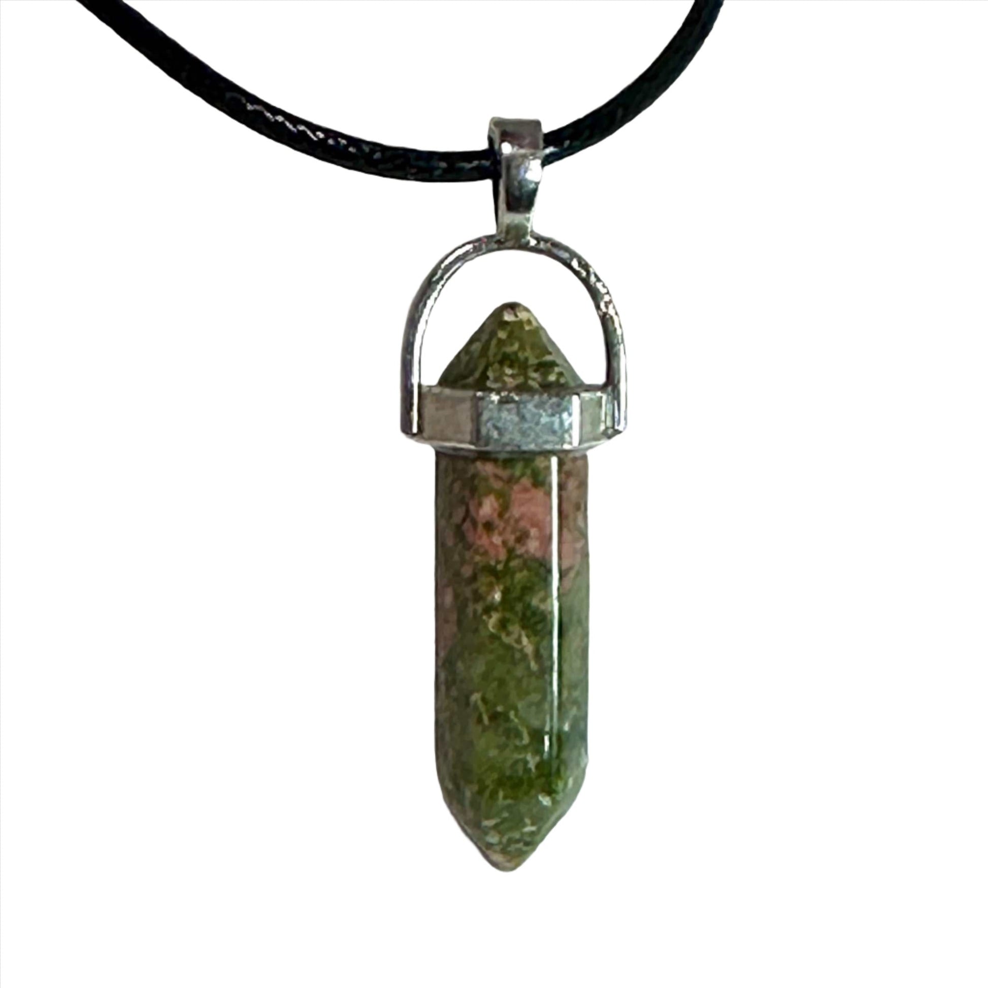 Unakite Bullet Point Necklace Sacred Crystals