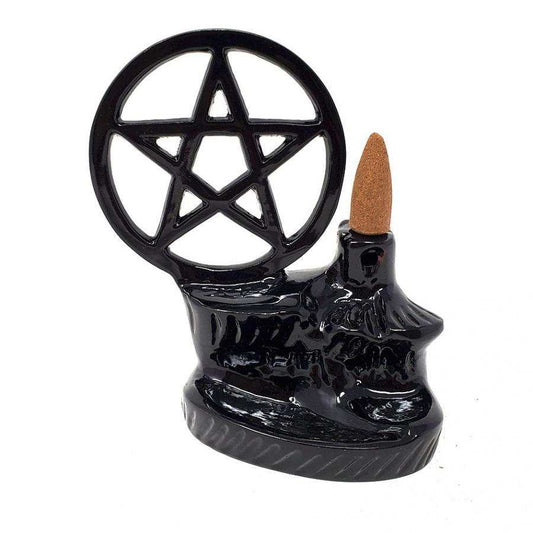Star Pentacle Backflow Waterfall Incense Burner Sacred Crystals