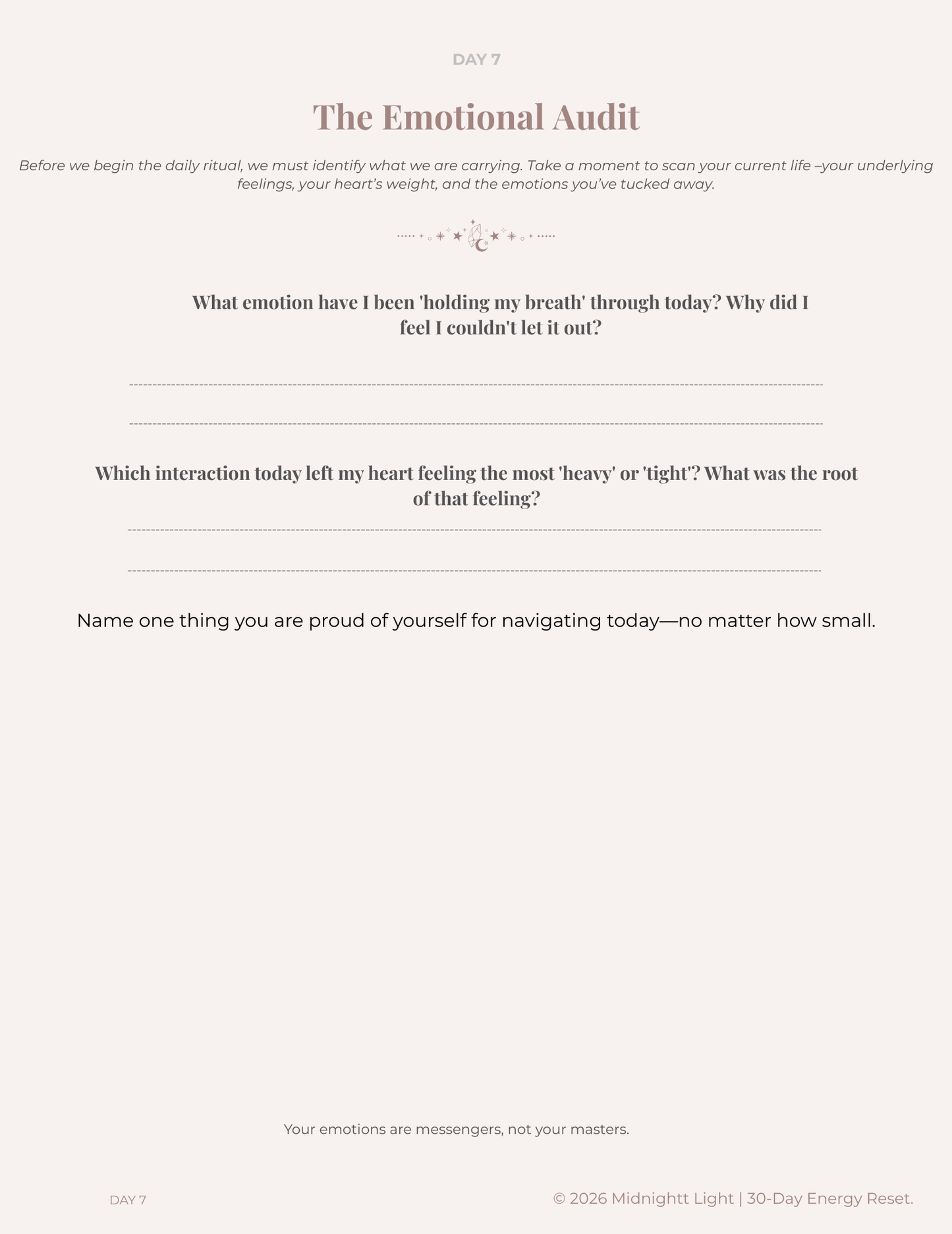 The MIDNIGHTT LIGHT - 30-Day Energy Reset