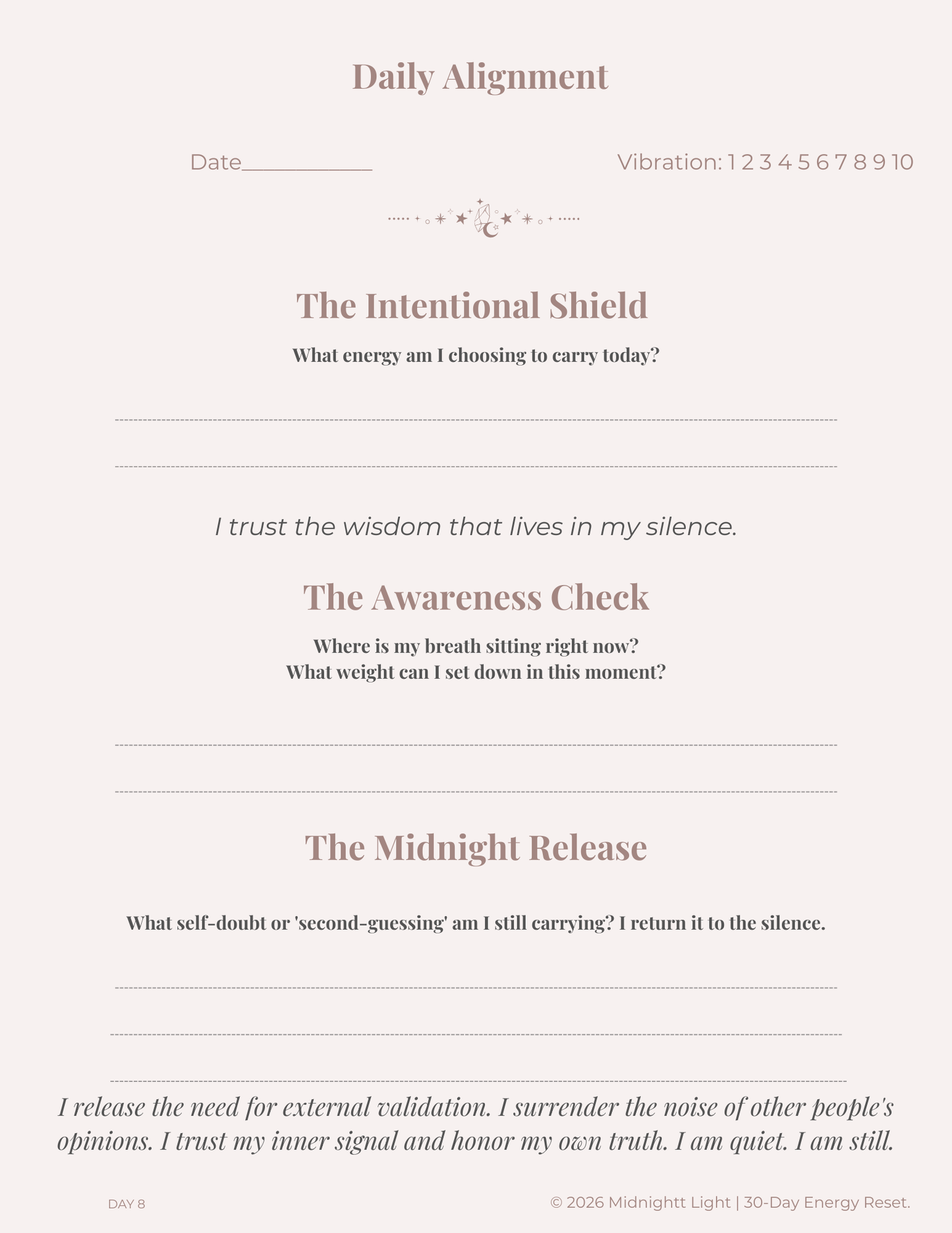 The MIDNIGHTT LIGHT - 30-Day Energy Reset