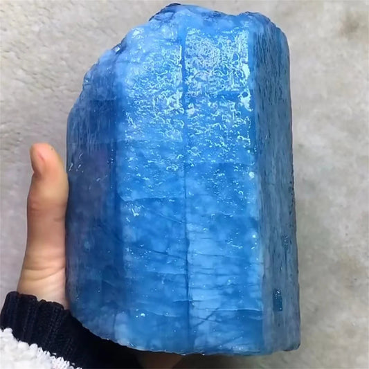 Natural Raw Aquamarine Crystal Midnightt Light