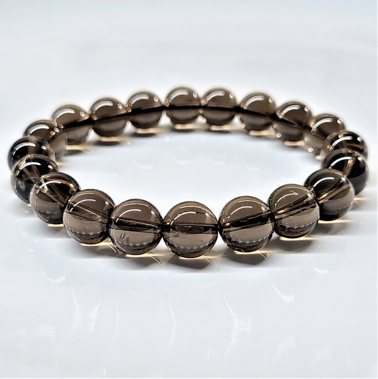 Smokey Quartz Round Bead Bracelet - Business Creativity Sacred Crystals