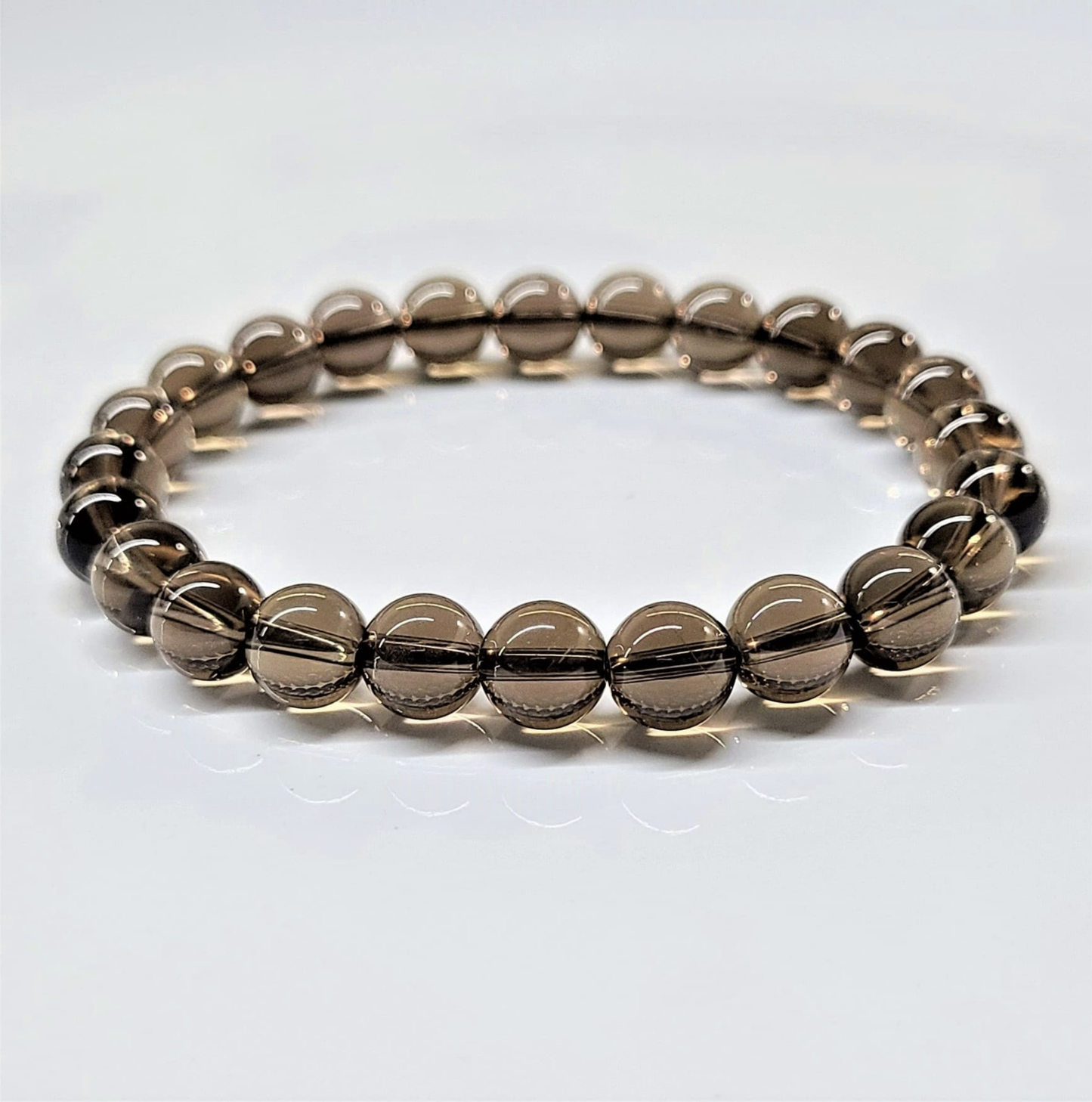 Smokey Quartz Round Bead Bracelet - Business Creativity Sacred Crystals