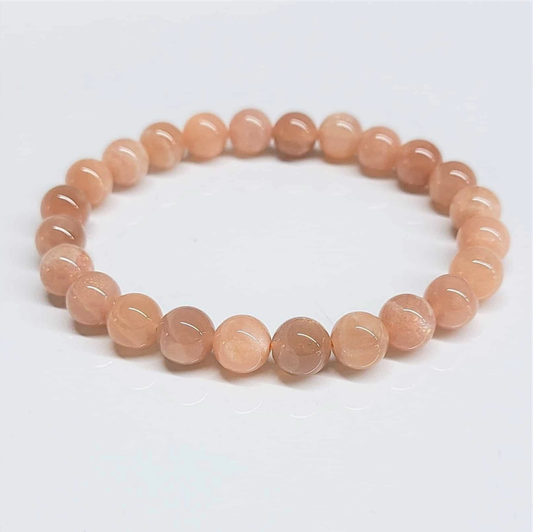 Sunstone Round Bead Bracelet - Optimistic Energy Sacred Crystals