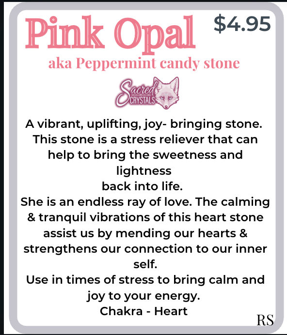 Rough Pink Opal – Raw Stone from Peru Sacred Crystals