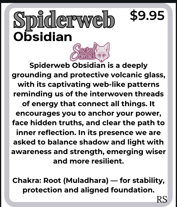 Natural Spiderweb Obsidian – Raw Stone from Mexico Sacred Crystals