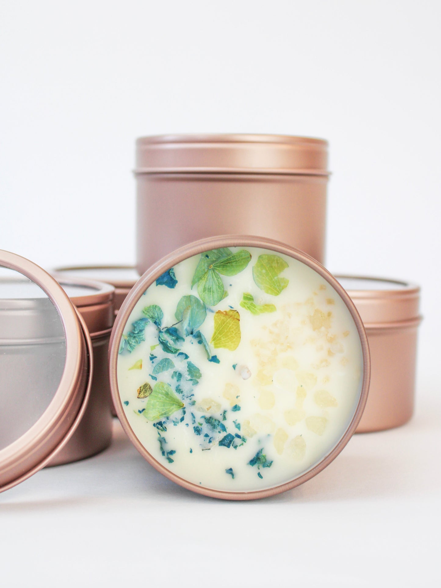 Unlabeled 4 oz Botanical Soy Wax Candles - Party Favors Ash & Rose