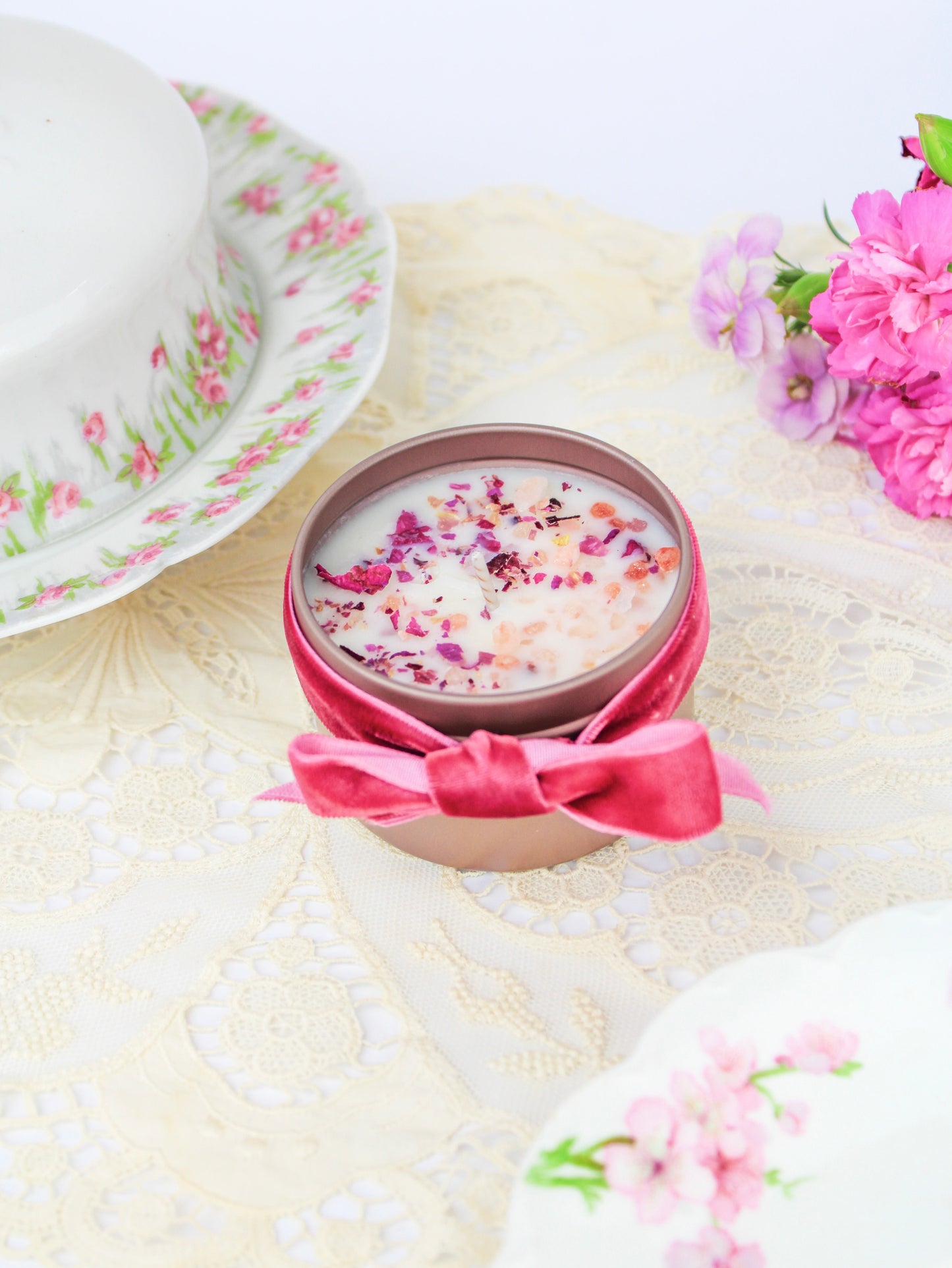 Unlabeled 4 oz Botanical Soy Wax Candles - Party Favors Ash & Rose