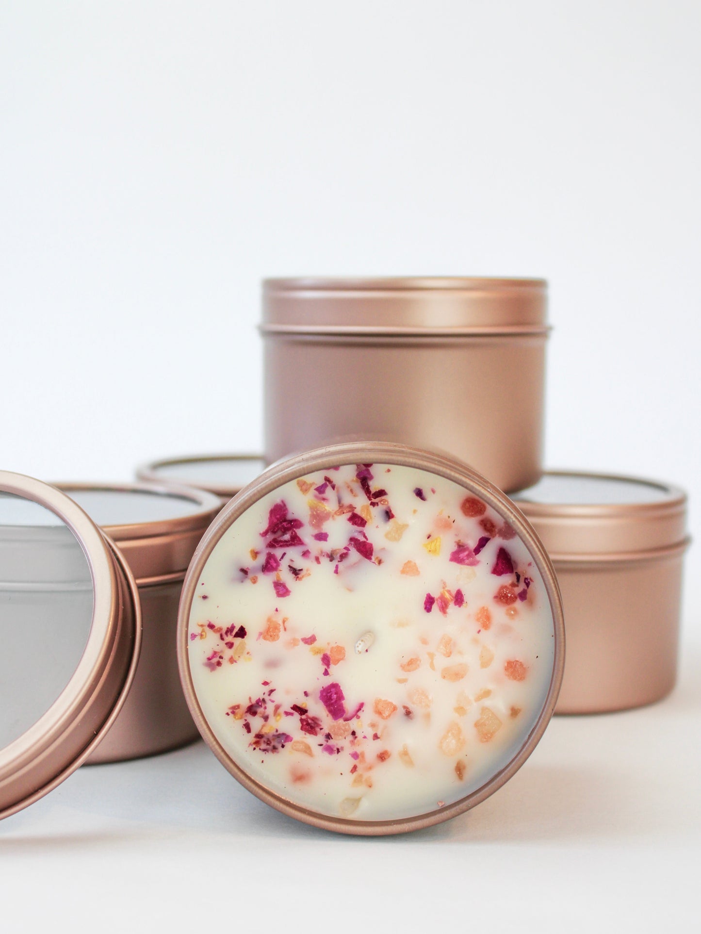 Unlabeled 4 oz Botanical Soy Wax Candles - Party Favors Ash & Rose