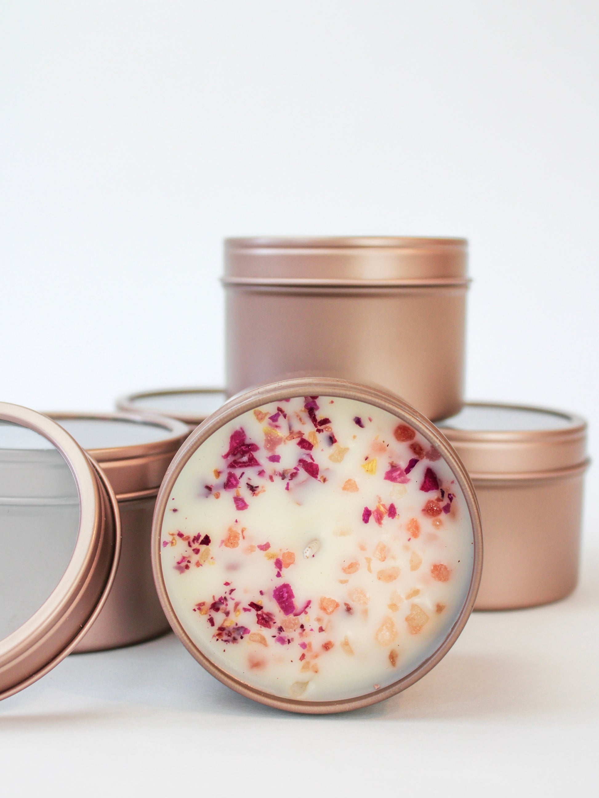 Unlabeled 4 oz Botanical Soy Wax Candles - Party Favors Ash & Rose