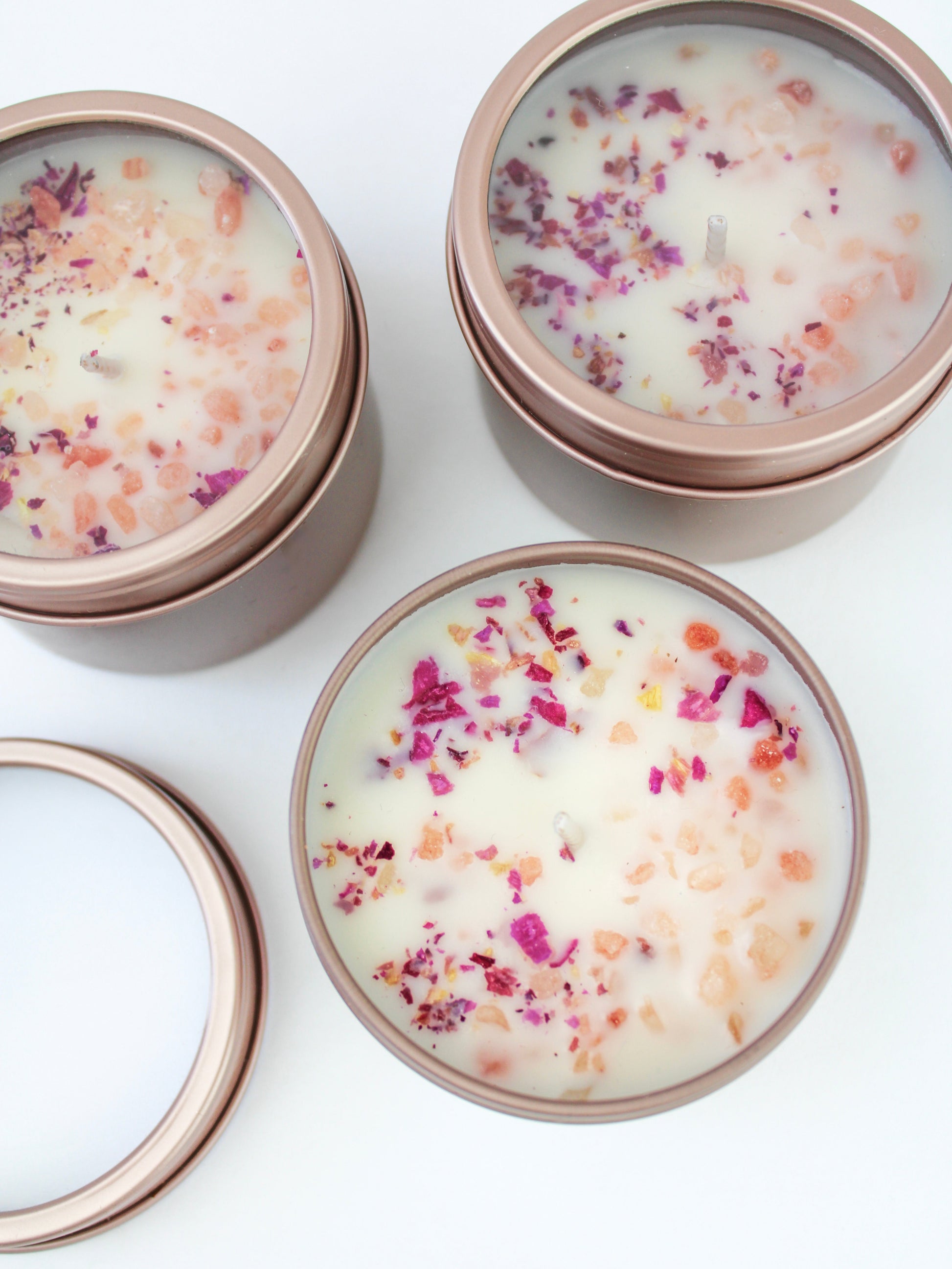 Unlabeled 4 oz Botanical Soy Wax Candles - Party Favors Ash & Rose