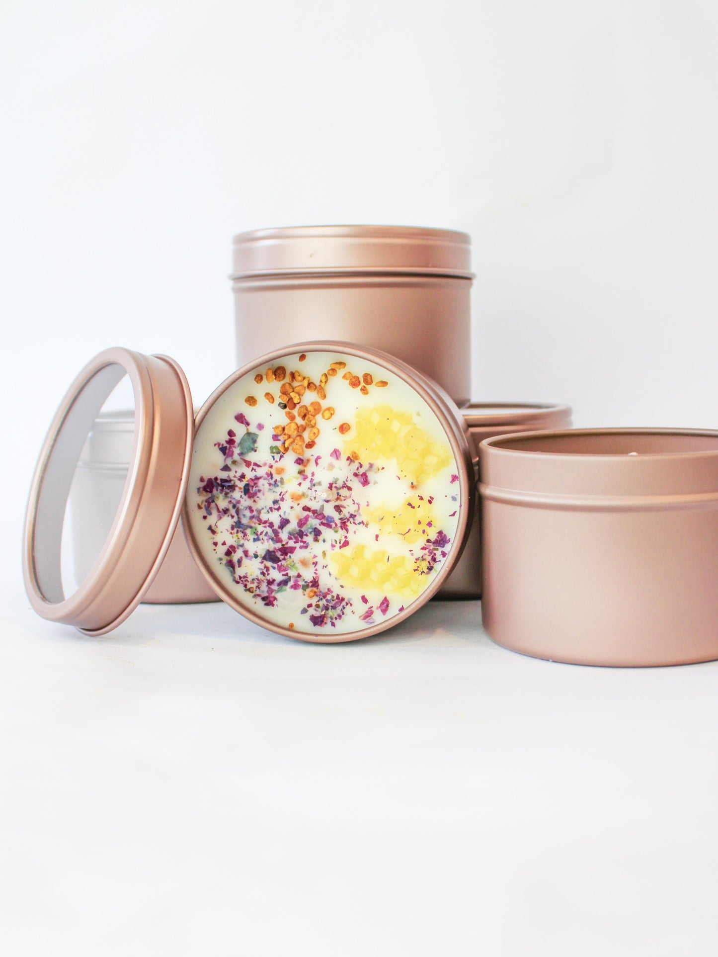 Unlabeled 4 oz Botanical Soy Wax Candles - Party Favors Ash & Rose