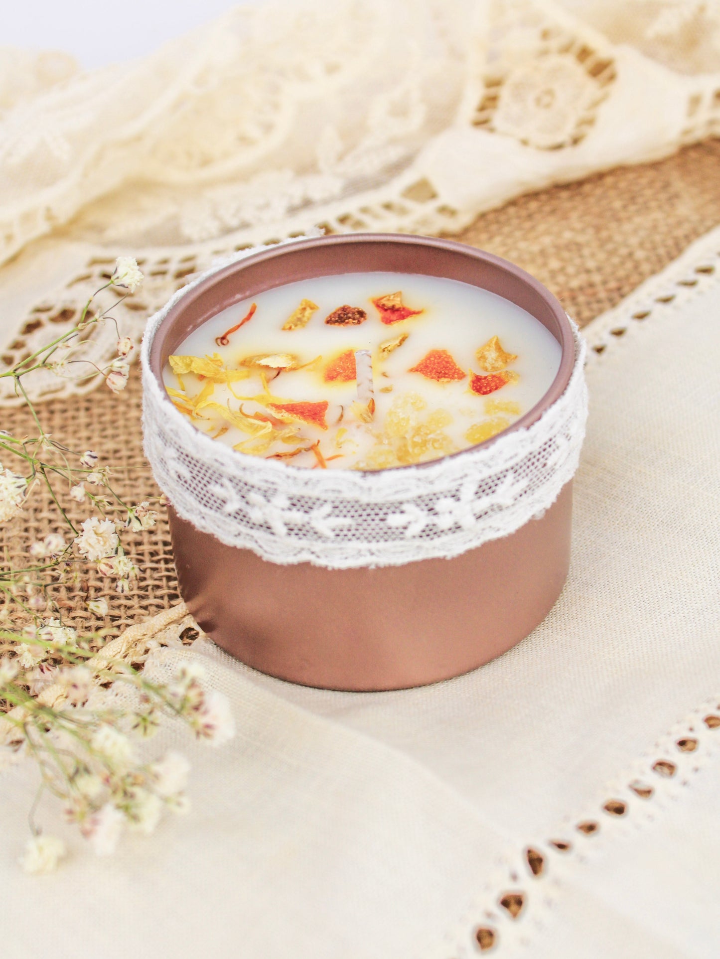 Unlabeled 4 oz Botanical Soy Wax Candles - Party Favors Ash & Rose