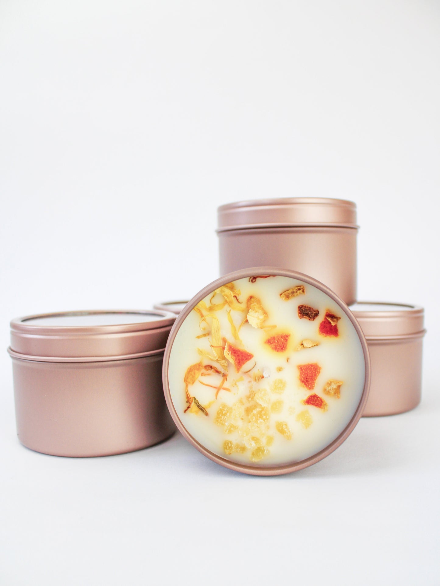 Unlabeled 4 oz Botanical Soy Wax Candles - Party Favors Ash & Rose