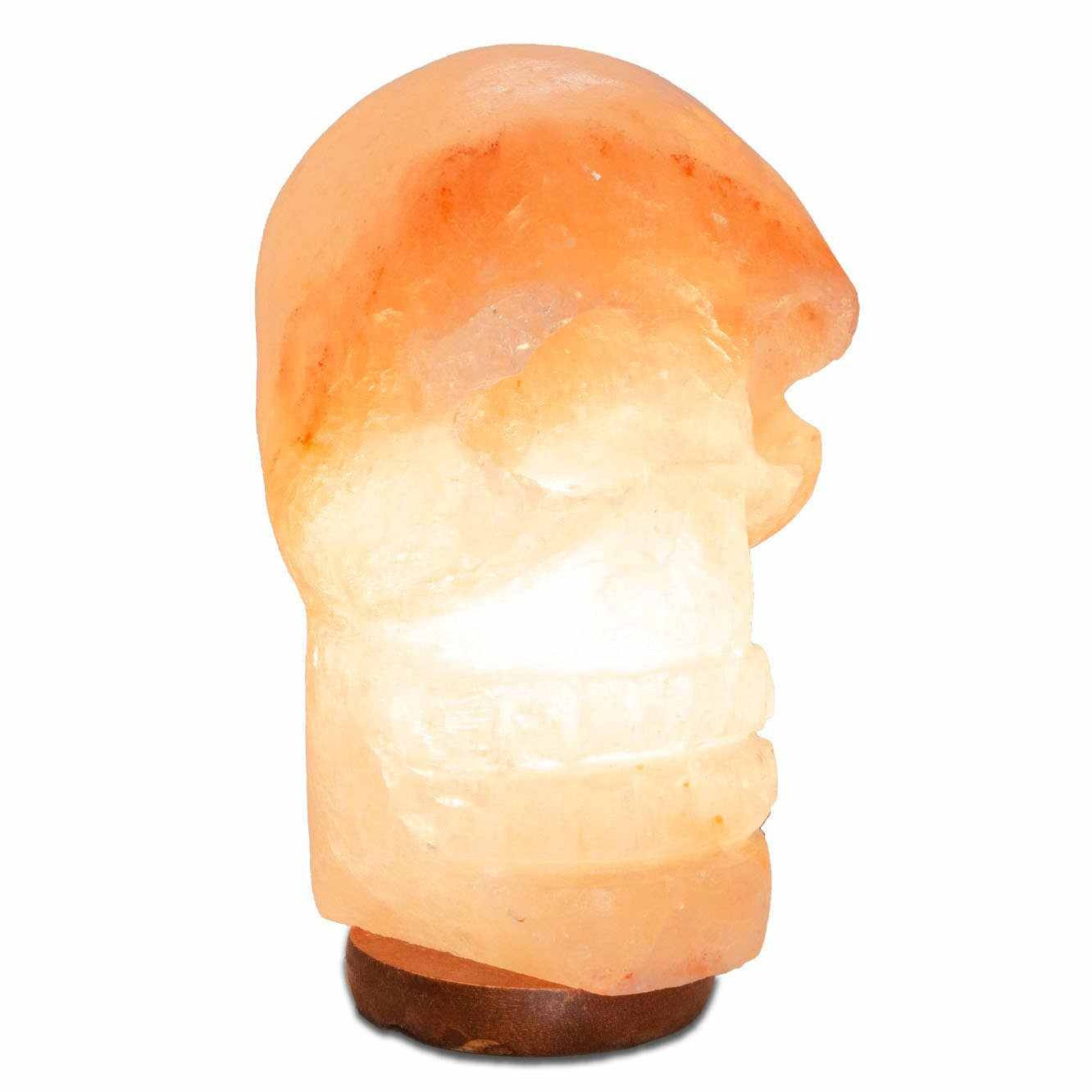 Skull Shaped Salt Lamp  - 9.5" avg. - Cord, Bulb, Dimmer Sacred Crystals