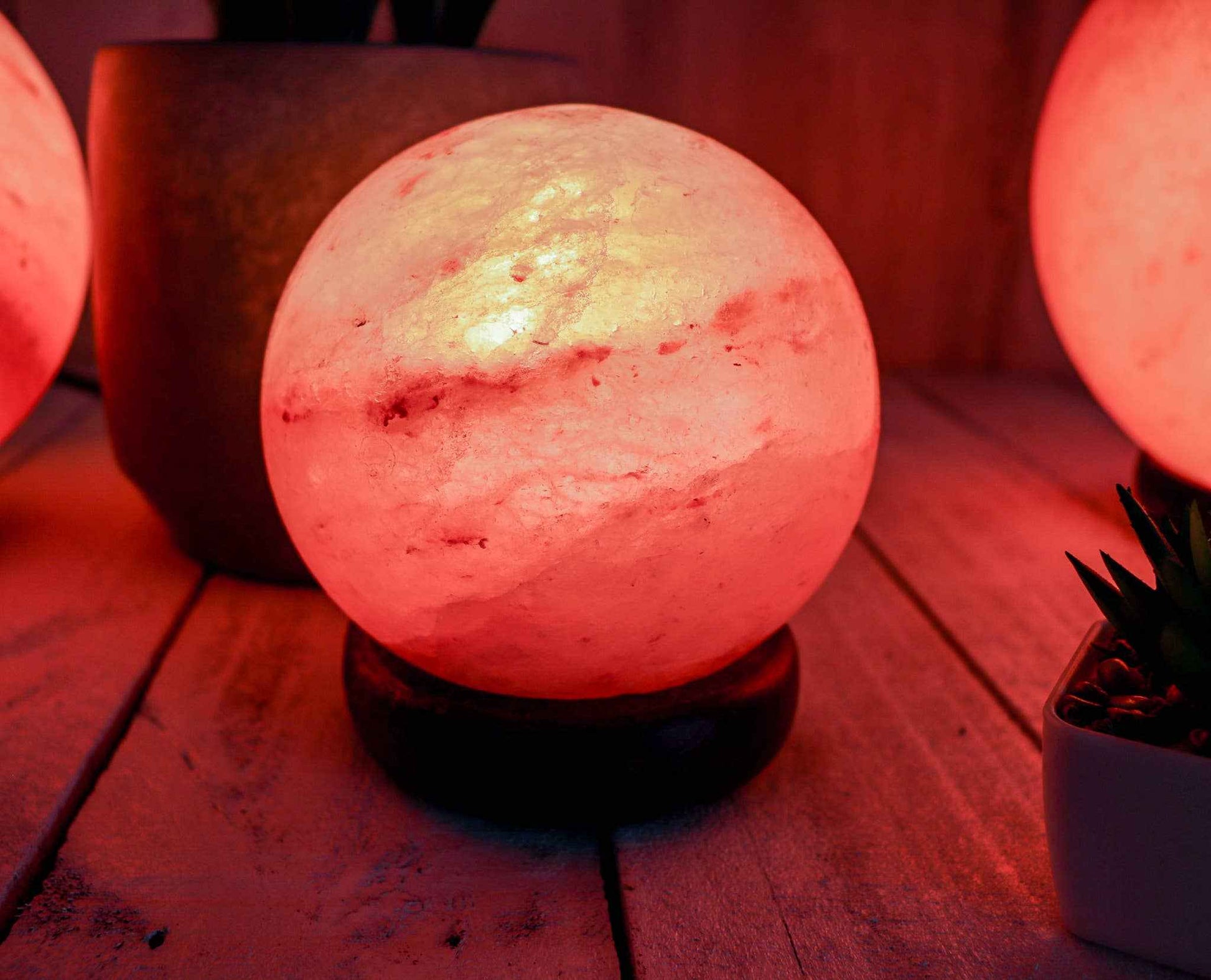 Mini Globe Shape Salt Lamp 5" Diameter Sacred Crystals