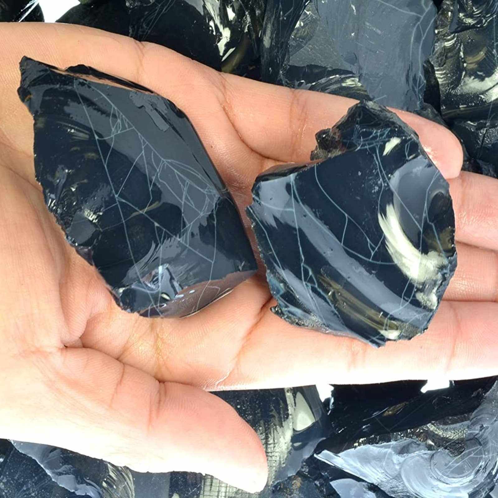 Natural Spiderweb Obsidian – Raw Stone from Mexico Sacred Crystals