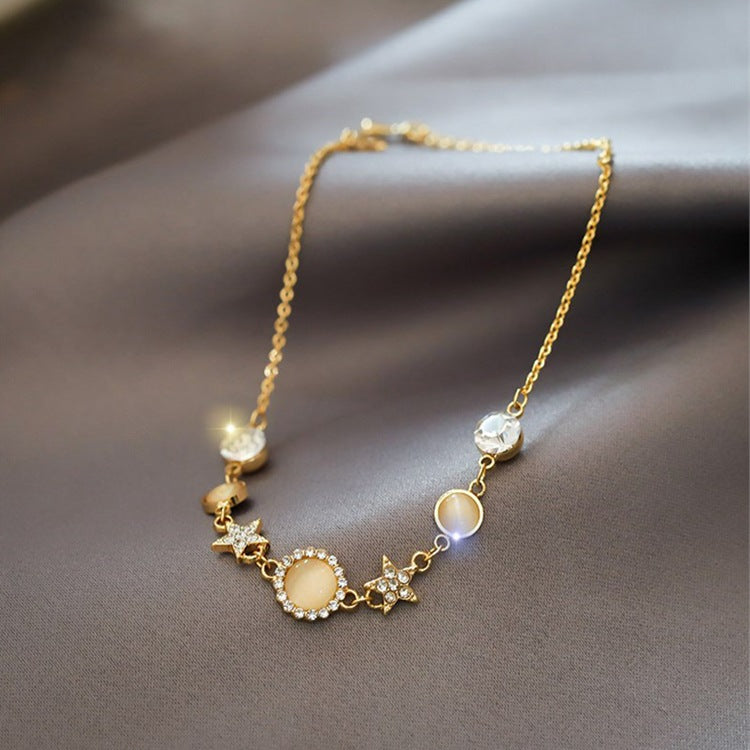 Small Star Opal Bracelet Midnightt Light