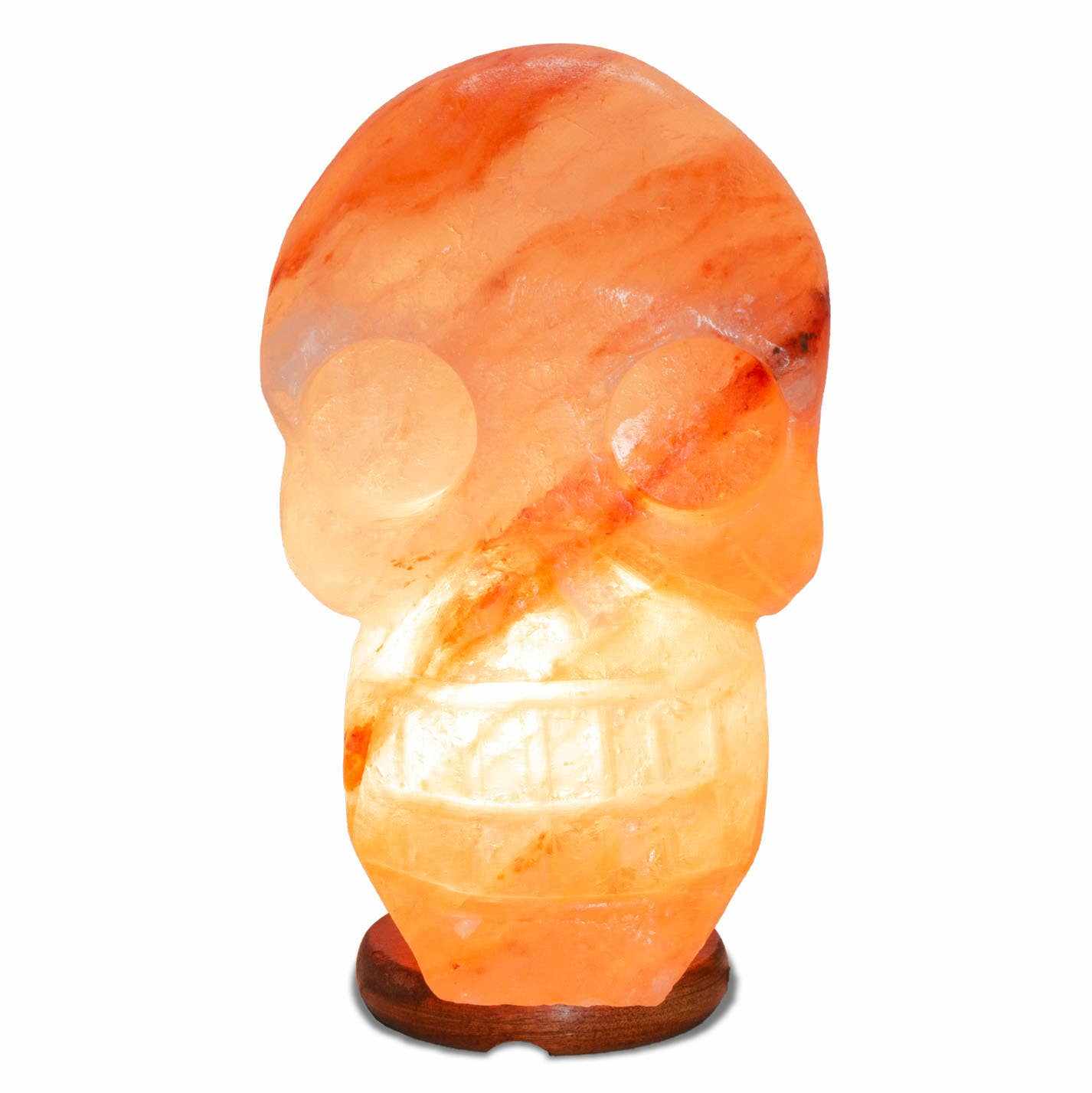 Skull Shaped Salt Lamp  - 9.5" avg. - Cord, Bulb, Dimmer Sacred Crystals