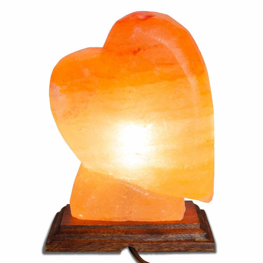 Heart Shaped Salt Lamp  - 10" avg. - Cord, Bulb, Dimmer Sacred Crystals