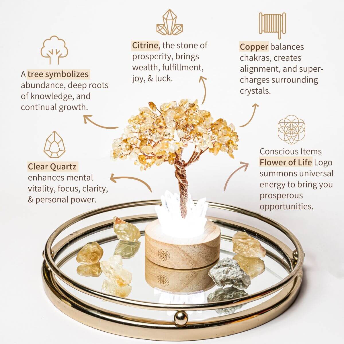Golden Lamp of Wealth - Citrine Tree Conscious Items