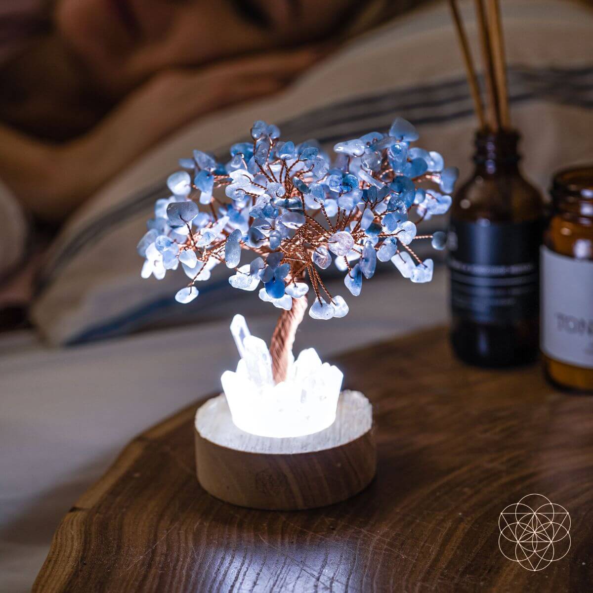 Guardian Angel Lamp of Protection - Aquamarine Tree Conscious Items