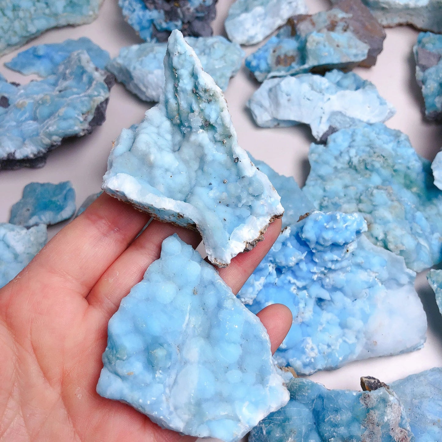 LIMITED EDITION Natural Raw Larimar Crystal Midnightt Light