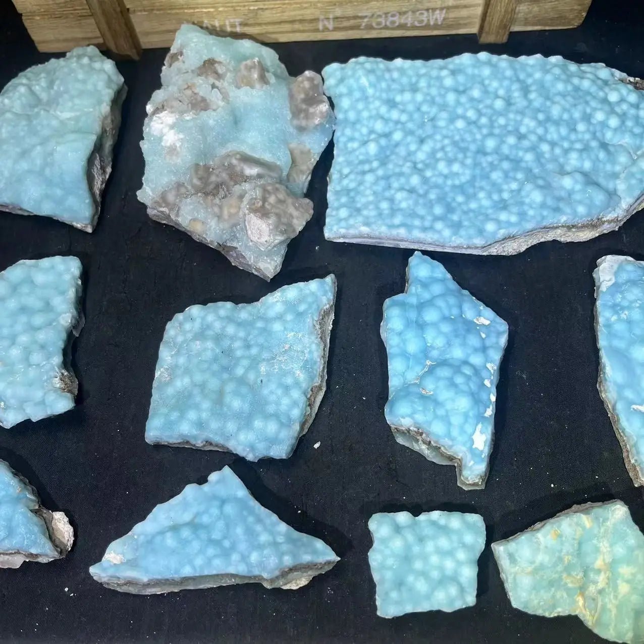 LIMITED EDITION Natural Raw Larimar Slab Midnightt Light