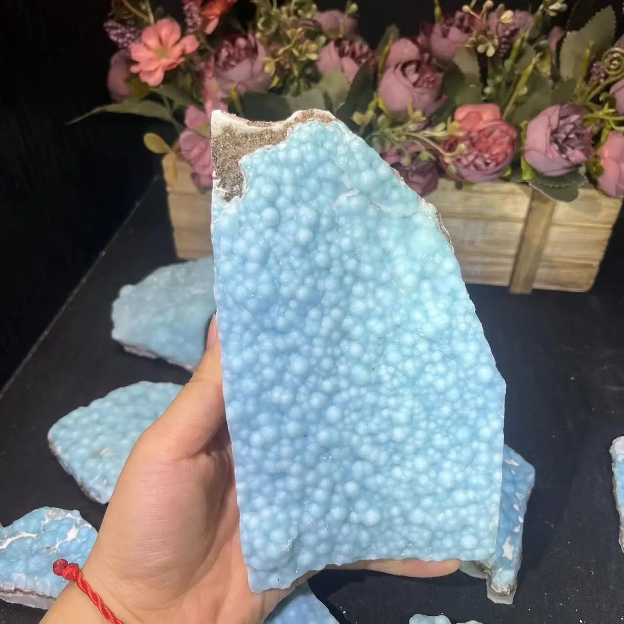 LIMITED EDITION Natural Raw Larimar Slab Midnightt Light