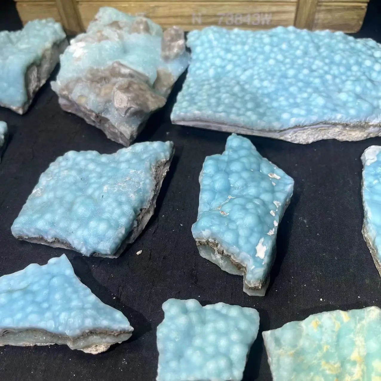 LIMITED EDITION Natural Raw Larimar Slab Midnightt Light